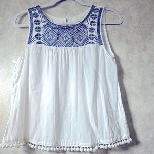 Embroidered Blue and White Harper Shirt